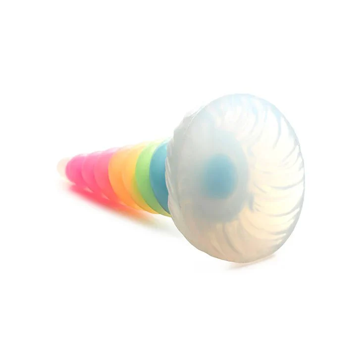 Creature Cocks Rainbow Unicorn Glow-in-the-Dark Silicone Dildo - Image 3