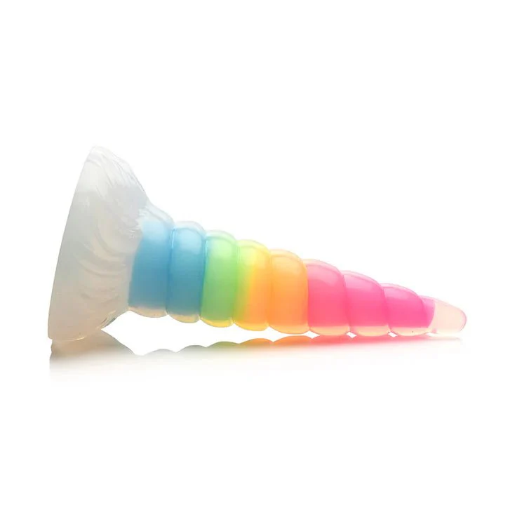 Creature Cocks Rainbow Unicorn Glow-in-the-Dark Silicone Dildo - Image 4