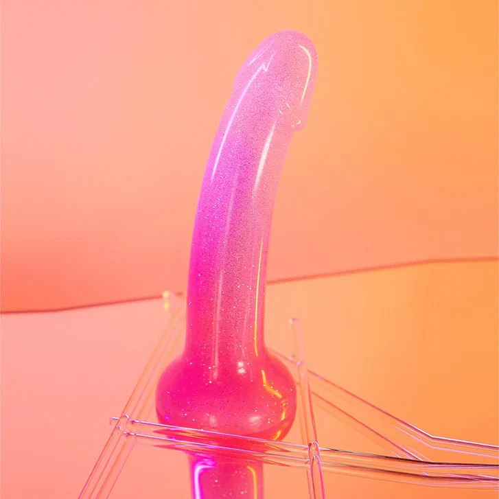 Dildolls Sunrise Pink Glitter Silicone Dildo - Image 3